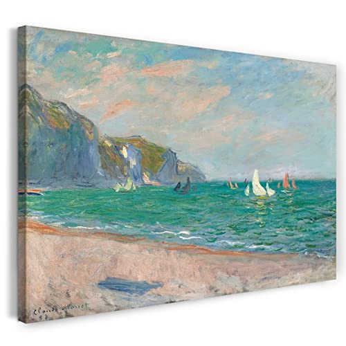 Printed Paintings Leinwand (120x80cm): Claude Monet - Boote vor den Klippen von Pourville von Printed Paintings