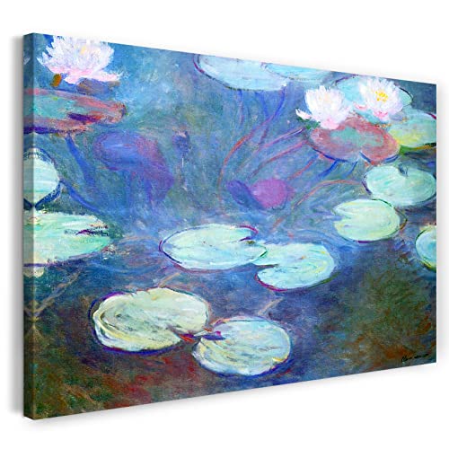 Printed Paintings Leinwand (120x80cm): Claude Monet - Seerosen pink von Printed Paintings