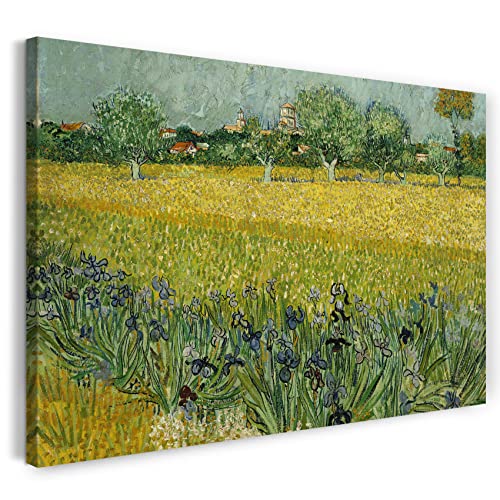 Printed Paintings Leinwand (120x80cm): Vincent Van Gogh - Feld mit Blumen in der Nähe von Arles von Printed Paintings