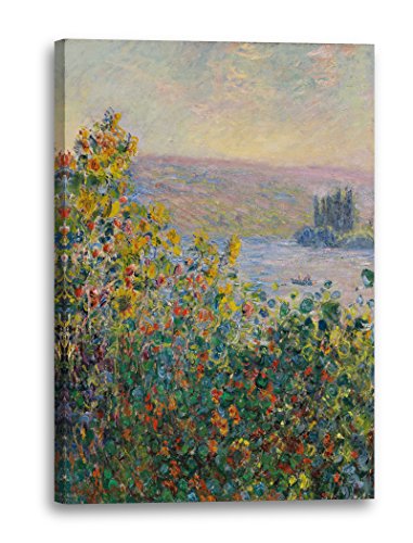 Printed Paintings Leinwand (40x60cm): Claude Monet - Blumenbeete in Vetheuil von Printed Paintings