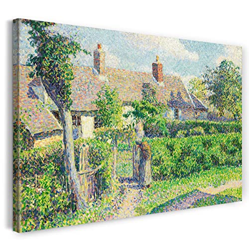 Printed Paintings Leinwand (60x40cm): Camille Pissarro - Maisons de paysans von Printed Paintings