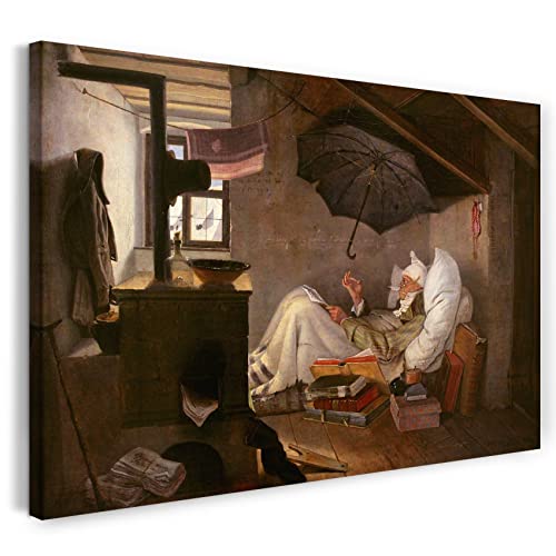 Printed Paintings Leinwand (60x40cm): Carl Spitzweg - Der Arme Poet von Printed Paintings