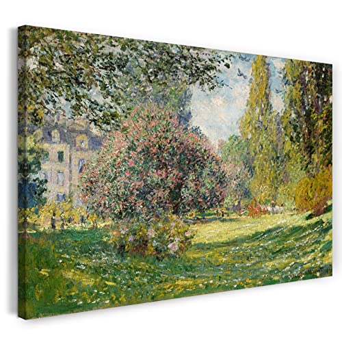 Printed Paintings Leinwand (60x40cm): Claude Monet - Landschaft am Park Monceau (1876) von Printed Paintings