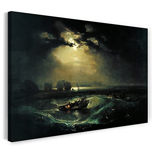 Printed Paintings Leinwand (60x40cm): William Turner - Fischer auf See von Printed Paintings