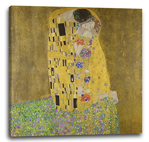 Printed Paintings Leinwand (60x60cm): Gustav Klimt - Der Kuss (1907-1908) von Printed Paintings