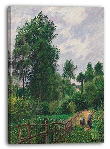 Printed Paintings Leinwand (60x80cm): Camille Pissarro - Landschaft mit Pappeln, graues Wetter, E von Printed Paintings