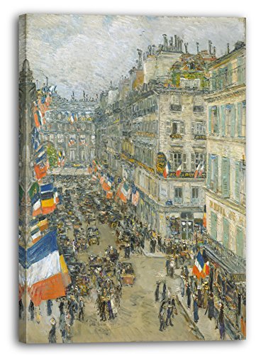 Printed Paintings Leinwand (60x80cm): Childe Hassam - 14. Juli, Rue Daunou, 1910 von Printed Paintings