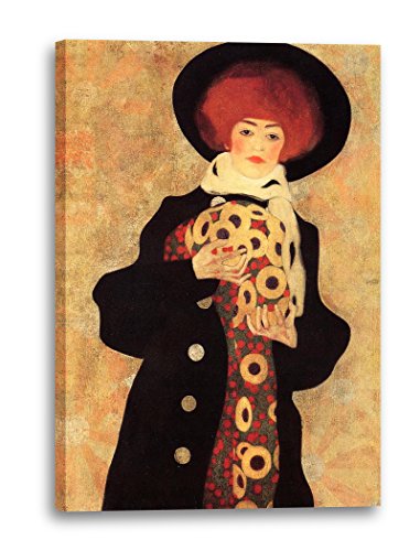 Printed Paintings Leinwand (70x100cm): Egon Schiele - Frau mit schwarzem Hut von Printed Paintings