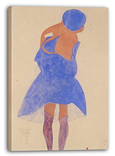 Printed Paintings Leinwand (70x100cm): Egon Schiele - Stehendes Mädchen, Rückansicht von Printed Paintings
