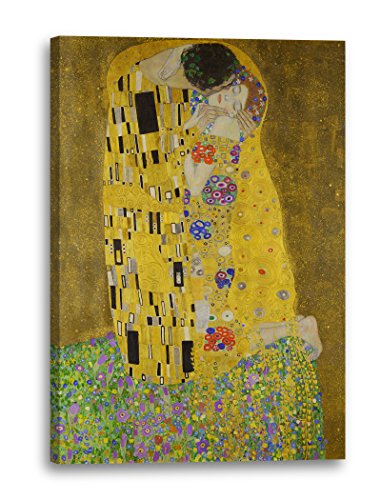 Printed Paintings Leinwand (70x100cm): Gustav Klimt - Der Kuss (1907-1908) von Printed Paintings