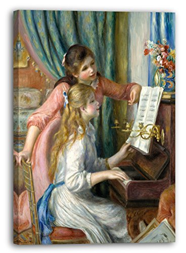 Printed Paintings Leinwand (80x120cm): Auguste Renoir - Zwei Junge Mädchen am Klavier von Printed Paintings