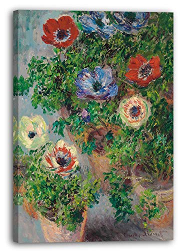 Printed Paintings Leinwand (80x120cm): Claude Monet - Anemonen im Topf von Printed Paintings