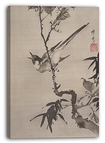 Printed Paintings Leinwand (80x120cm): Kawanabe Kyōsai (Japanisch, 1831-1889) - Singender Vogel a von Printed Paintings