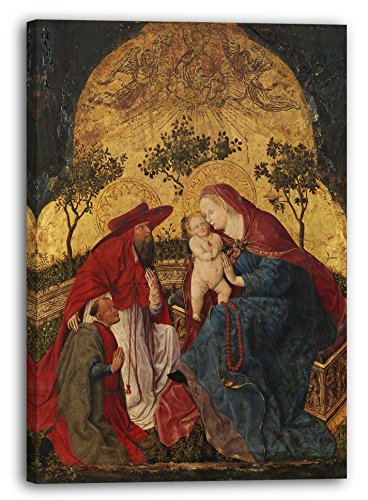 Printed Paintings Leinwand (80x120cm): Meister der Münchener Bayrischen Tafeln - Jungfrau und Kin von Printed Paintings