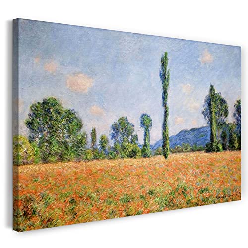 Printed Paintings Leinwand (80x60cm): Claude Monet - Mohnfeld Giverny von Printed Paintings
