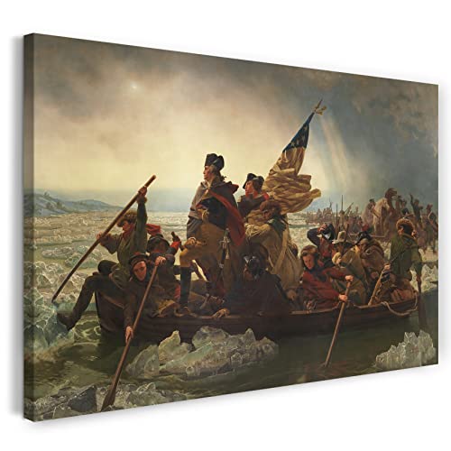 Printed Paintings Leinwand (80x60cm): Emanuel Leutze - Washington überquert die Delaware von Printed Paintings