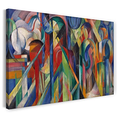 Leinwand (80x60cm): Franz Marc - Stallungen (1913) von Printed Paintings