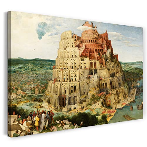 Printed Paintings Leinwand (80x60cm): Peter Bruegel der Ältere - Der Turm von Babel von Printed Paintings