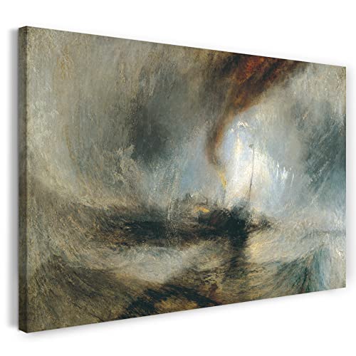 Printed Paintings Leinwand (80x60cm): William Turner - Snow Storm, Steam-Boat Off a Harbour's Mou von Printed Paintings