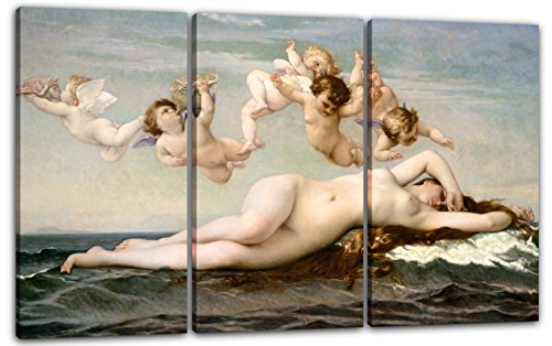 Printed Paintings Leinwand 3-teilig(120x80cm): Alexandre Cabanel - Die Geburt der Venus von Printed Paintings