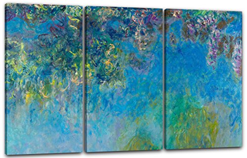 Printed Paintings Leinwand 3-teilig(120x80cm): Claude Monet - Glyzinien (Wisteria) von Printed Paintings