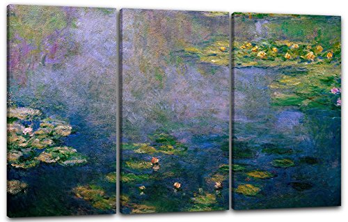 Printed Paintings Leinwand 3-teilig(120x80cm): Claude Monet - Seerosen von Printed Paintings