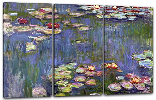 Printed Paintings Leinwand 3-teilig(120x80cm): Claude Monet - Seerosen von Printed Paintings