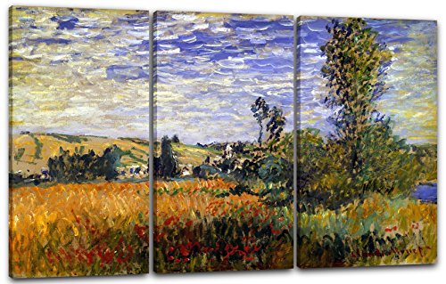 Printed Paintings Leinwand 3-teilig(120x80cm): Claude Monet - Weg durch die Mohnfelder, ILE Saint von Printed Paintings