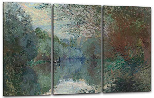 Printed Paintings Leinwand 3-teilig(120x80cm): Claude Monet - Weiden an den Ufern der Yerres von Printed Paintings