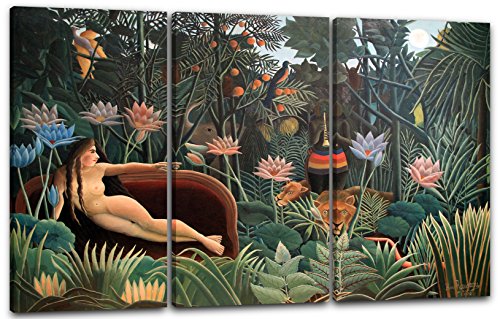 Printed Paintings Leinwand 3-teilig(120x80cm): Henri Rousseau - Der Traum von Printed Paintings