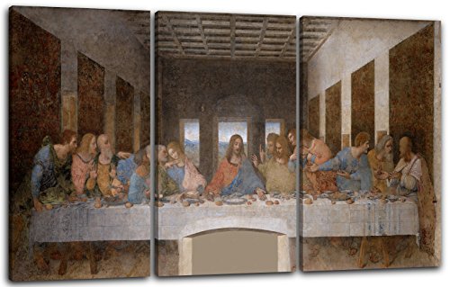 Printed Paintings Leinwand 3-teilig(120x80cm): Leonardo da Vinci - Das letzte Abendmahl von Printed Paintings