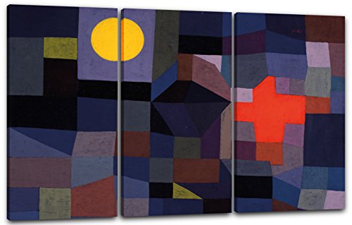 Printed Paintings Leinwand 3-teilig(120x80cm): Paul Klee - Feuer bei Vollmond von Printed Paintings