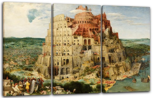 Printed Paintings Leinwand 3-teilig(120x80cm): Peter Bruegel der Ältere - Der Turm von Babel von Printed Paintings