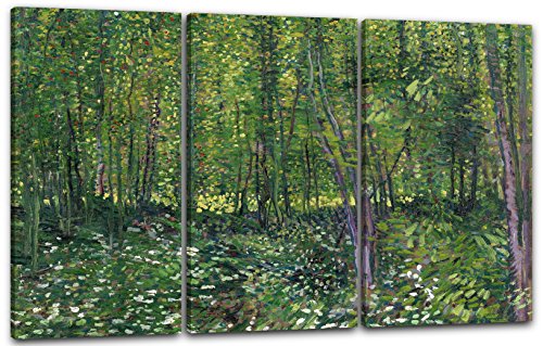 Printed Paintings Leinwand 3-teilig(120x80cm): Vincent Van Gogh - Bäume und Unterholz von Printed Paintings