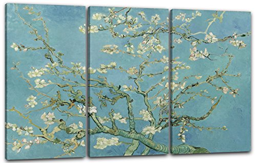 Printed Paintings Leinwand 3-teilig(120x80cm): Vincent Van Gogh - Mandelbaumzweige (1890) von Printed Paintings
