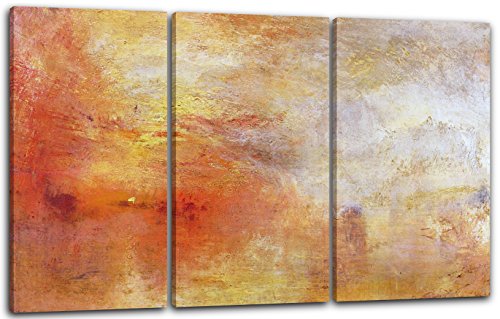 Printed Paintings Leinwand 3-teilig(120x80cm): William Turner - Sun Setting Over a Lake von Printed Paintings