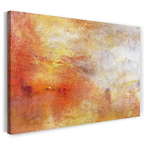 Printed Paintings Leinwand (120x80cm): William Turner - Sun Setting Over a Lake von Printed Paintings