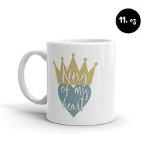 König Of My Heart Kaffeebecher/Tasse. Prinz Trinkgefäß. Becher. Prinz-Baby-Dusche-Becher. Kronen-Herz-Tasse. Gold Blau Baby Jungen Becher von PrintedHearts