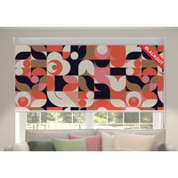 Bunte Design Rollos, Mid Century Modern Abstraktes Muster Wohnzimmer Vorhänge, Bedruckte Küchen Shade von PrintedHomeArts