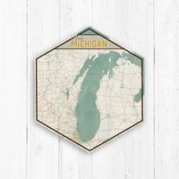 Lake Michigian Goa Hexagon Leinwanddruck Von Printed Markplatz von PrintedMarketplace