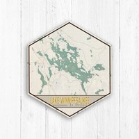 Lake Winnipesaukee Hexagon See Karte Print Von Printed Markplatz von PrintedMarketplace