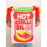 Hot Chili Oil Geschirrtuch Hot Chili Oil Geschirrtuch von PrintedWeird