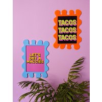 Neon Orange Wand Print Klecks Rahmen - Gratis Druck Inklusive von PrintedWeird
