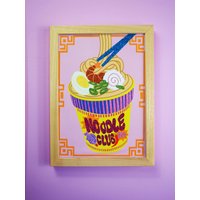 Noodle Club Glitzer Stoffdruck Noodle Club Glitzer Stoffdruck von PrintedWeird