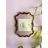 Retro Licht Rahmen Schalter Abdeckung - Pastell Rosa & Leopard Muster von PrintedWeird
