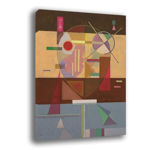 Printerland Modernes vertikales Bild für Wohnzimmer KANDINSKY braun, moderne abstrakte Wandbilder, XXL, großer Druck auf Leinwand, Wanddekoration, Schlafzimmer, Küche (14,30 x 40 cm) von Printerland