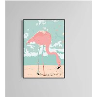 Rosa Flamingo Poster Druck Home Wand Kunst Dekor Kinderzimmer Kinder Modernes Design von PrinteroUK