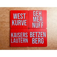 4Er Set Zweifarbige 3D-Gedruckte Untersetzer - Für Lautre Fußballfans- Coaster Glasuntersetzer Dekoration Geschenk Männer von PrinthekDeutschland