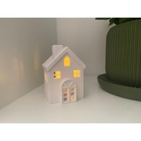 Winterliches Lichthaus Für Led Licht | 3D Gedrucktes Windlicht Weihnachtliche Deko Geschenk Mama Haus Figur Dekoration von PrinthekDeutschland