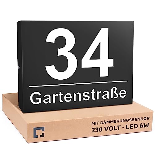 PRINTIMA Premium Gravur Personalisierter Hausnummer hausnummern Anthrazit Beleuchtet Led Strom 230V, Hausnummernschild mit Dämmerungssensor |30x40cm, 6W /A++| Wasserdicht, Funktion trifft auf Qualität PRINTIMA Premium Gravur Personalisierter Hausnummer hausnummern Anthrazit Beleuchtet Led Strom 230V, Hausnummernschild mit Dämmerungssensor |30x40cm, 6W /A++| Wasserdicht, Funktion trifft auf Qualität von PRINTIMA